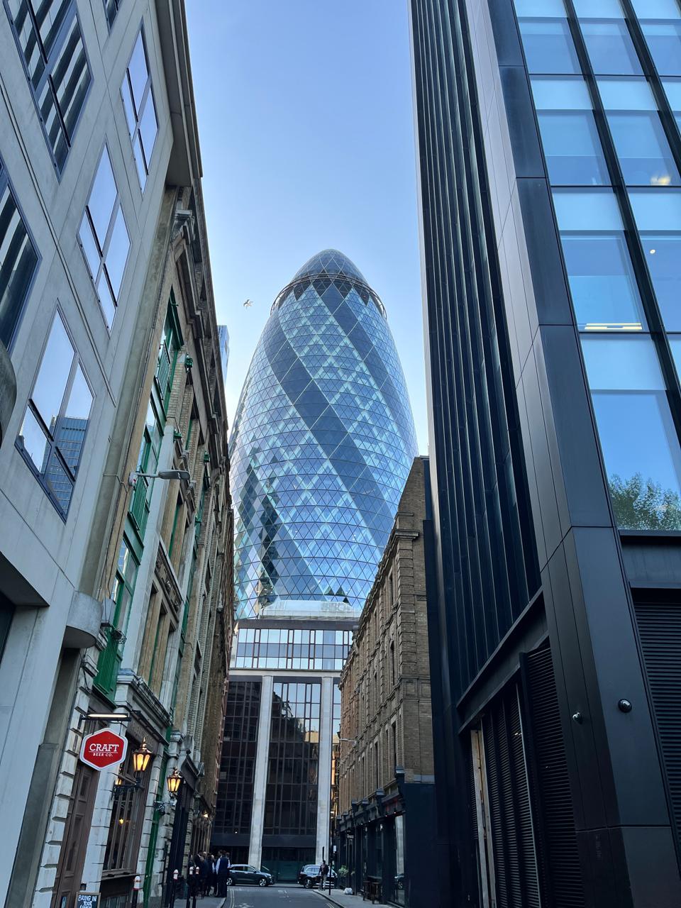 City of London architecture with 30 St Mary Axe in view