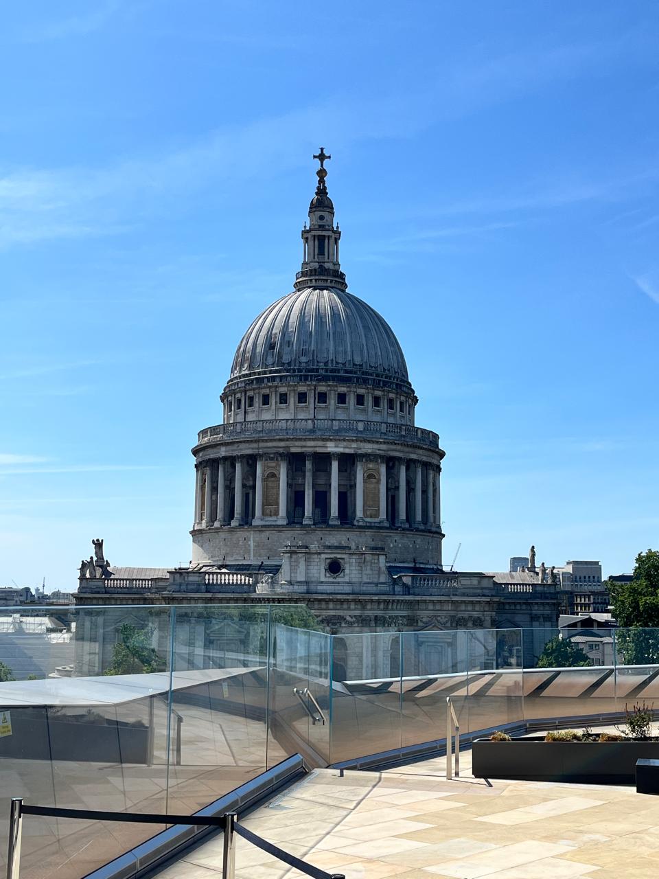 St Paul's Cathedral seen from a London rooftop terrace